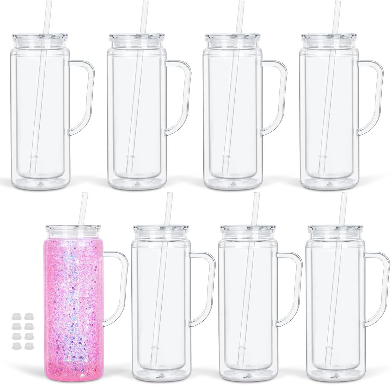 20oz Acrylic Snow Globe Tumbler with Handle