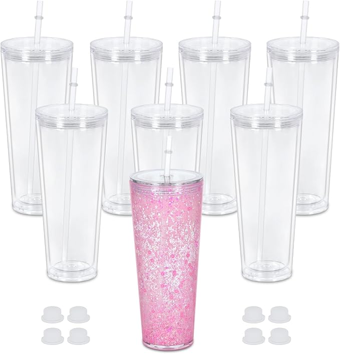 24oz Acrylic Snow Globe Tumbler
