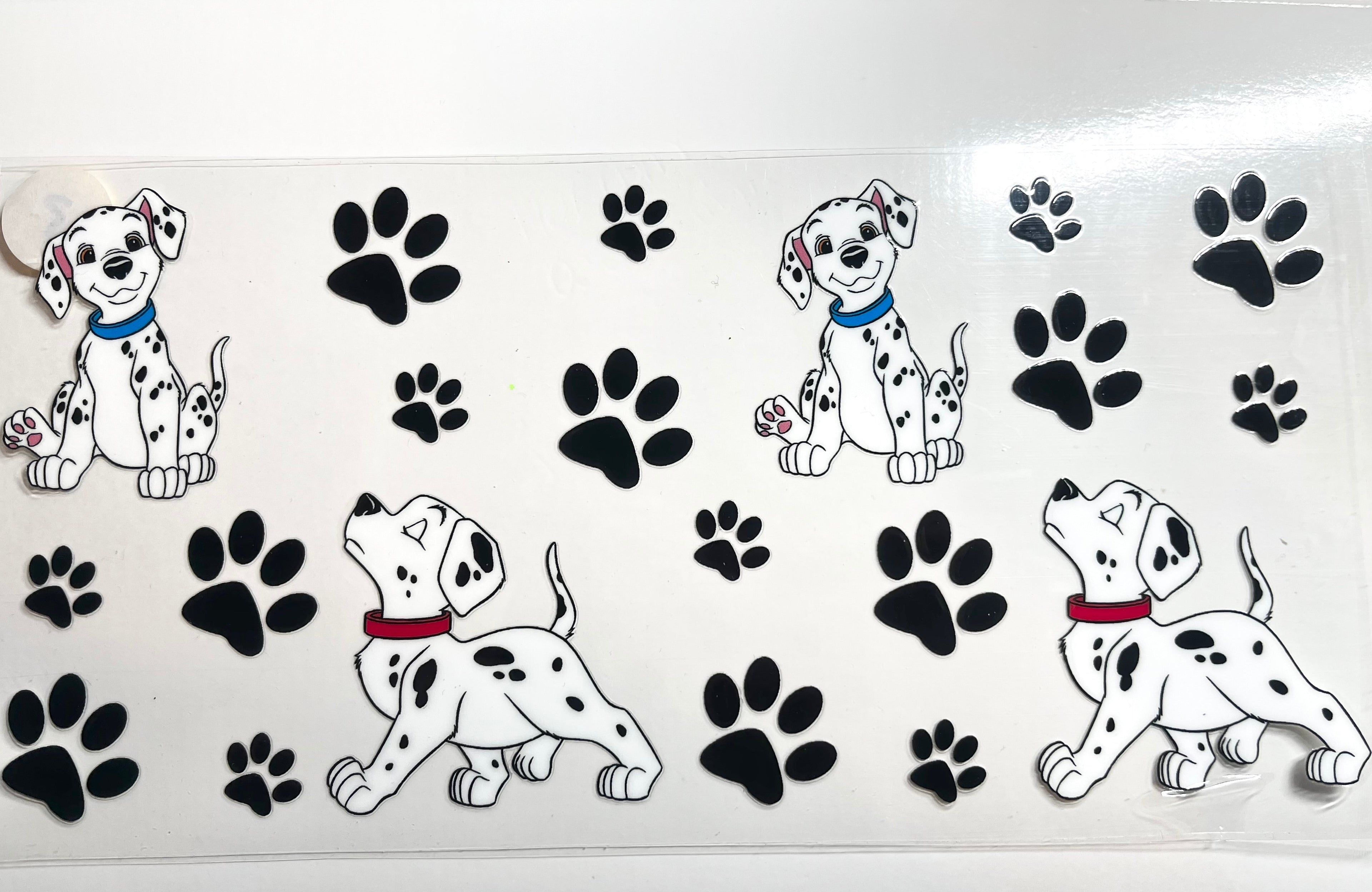 Dalmatian puppies and paw prints decal set
