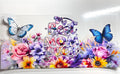 Best Mom Ever floral decal with blue butterflies roses and wildflowers in purple and pink
