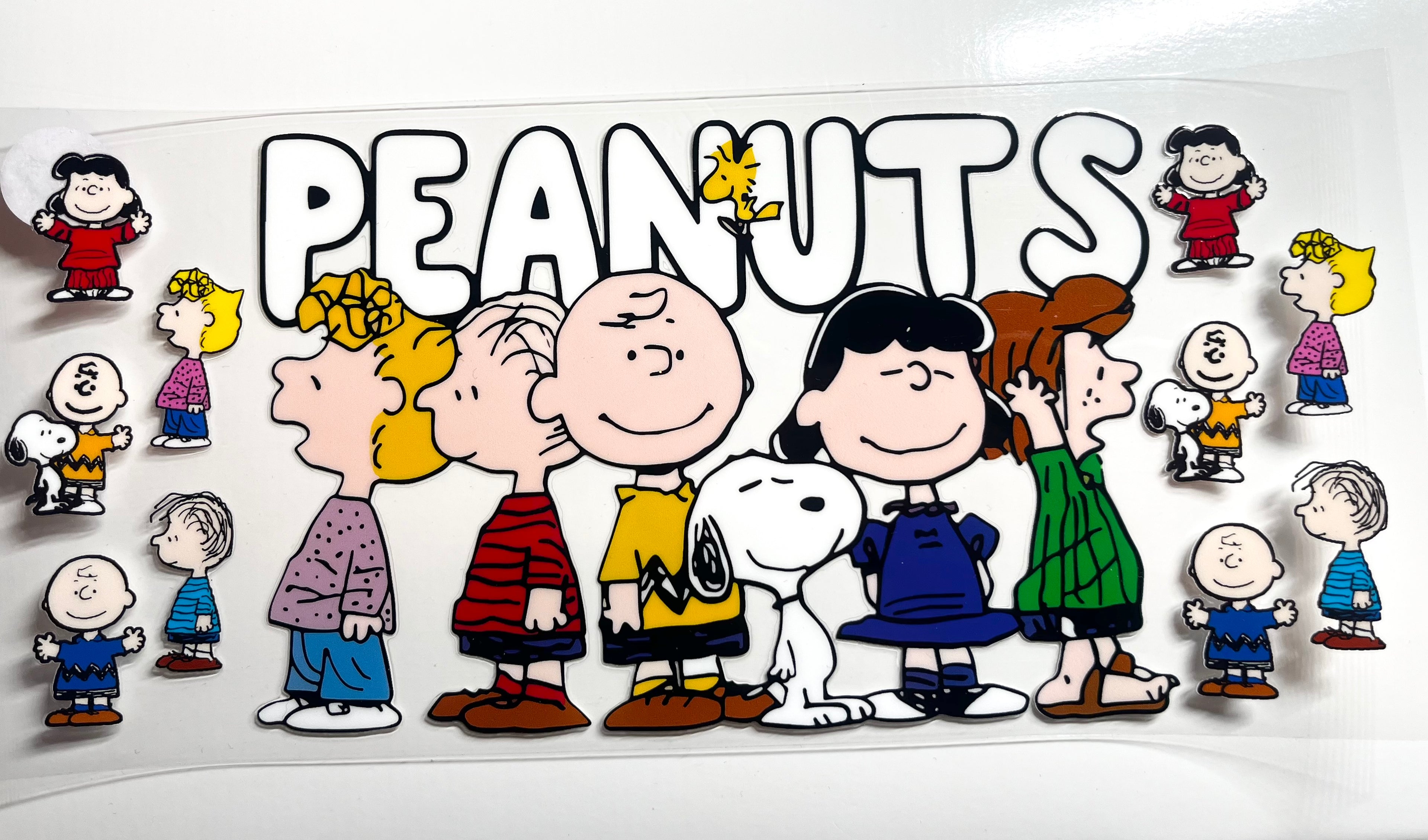 Classic comic gang decal with retro cartoon friends and their dog