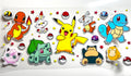 Pocket monsters and poke balls decal with colorful cartoon creatures and stars