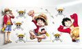 Straw hat pirate anime decal with skull and crossbones jolly roger symbols
