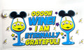 Ooooh Wine I Am Eternally Grateful decal with green alien wine glasses and colorful stars