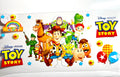 Cowboy and space ranger cartoon friends decal with dinosaur cowgirl piggy bank aliens and rainbow stars