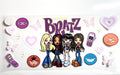 Y2K fashion dolls decal with four stylish girls flip phones butterflies and pastel hearts