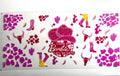 Pink western cowgirl party decal with glitter cowboy hat cowboy boots cacti bull skulls and hot pink cow print
