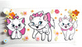 Marie from Aristocats three poses with flowers decal