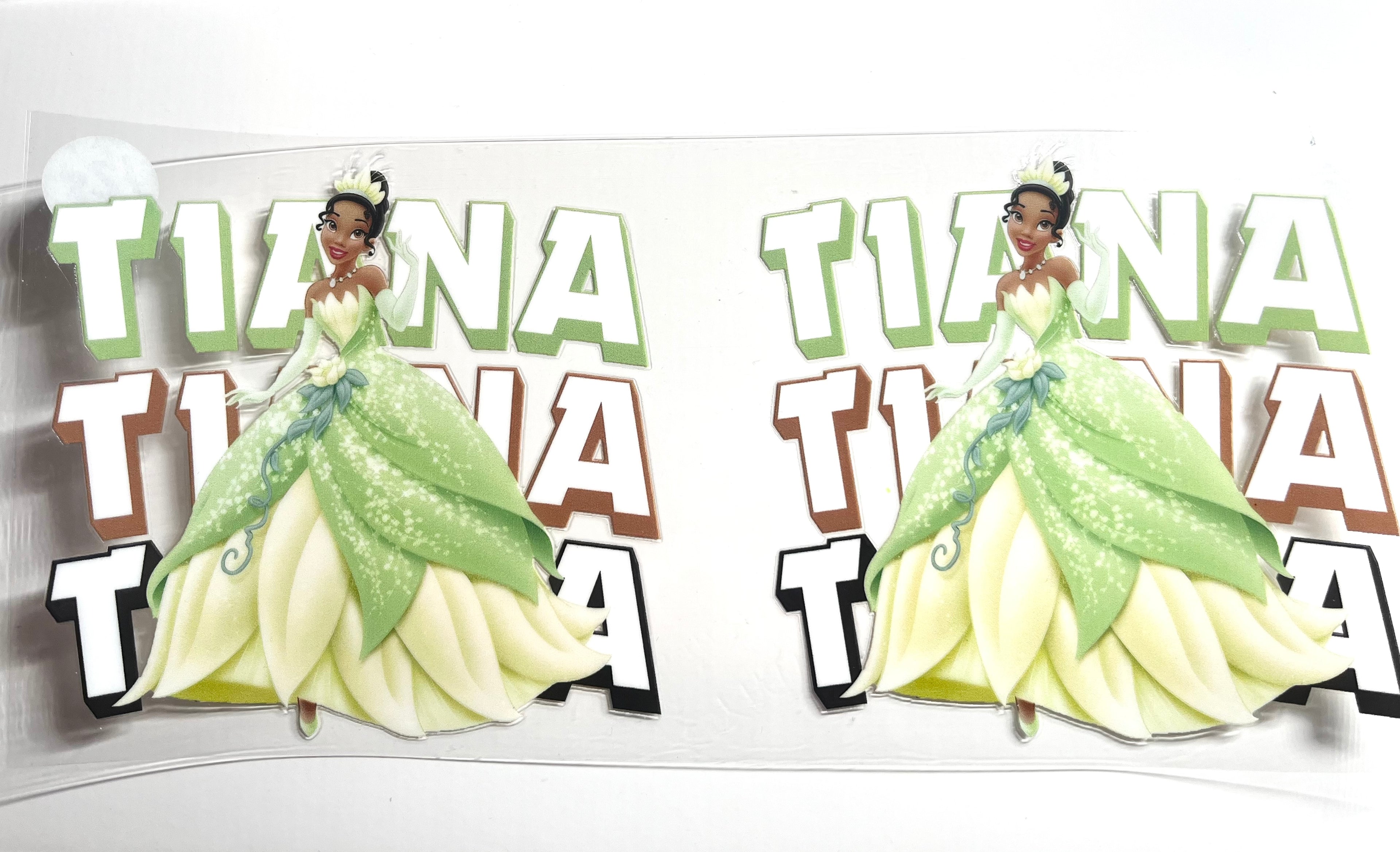 Princess Tiana decal in green gown with name text