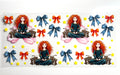 Merida from Brave decal with bear cubs, red and blue bows, and stars