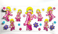 Linda Belcher glam decal in pink fur coat and heels with colorful flowers in multiple poses