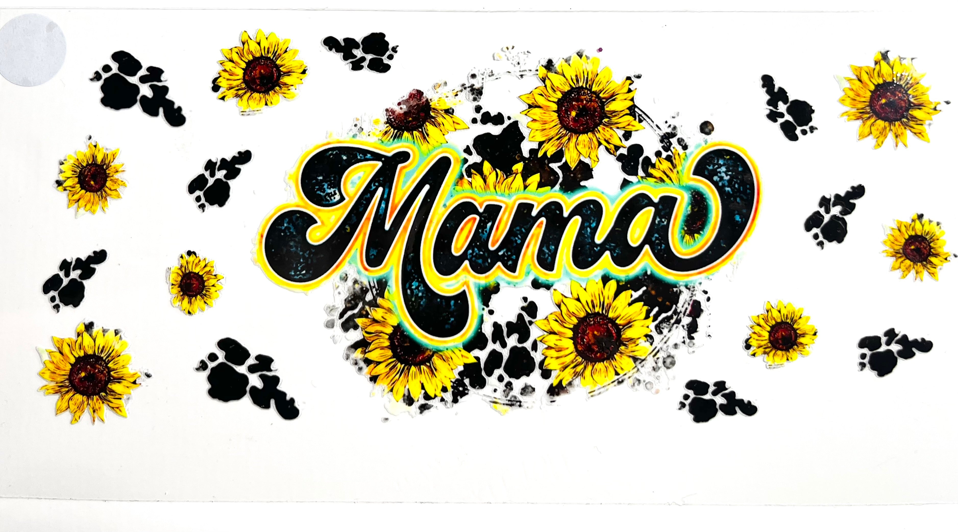 Decal #179 - Mama Sunflower Cow Print